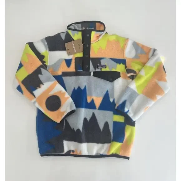 $89 Patagonia's Kid's Lightweight Synchilla Snap-T Frontera Endless Blue M (10)